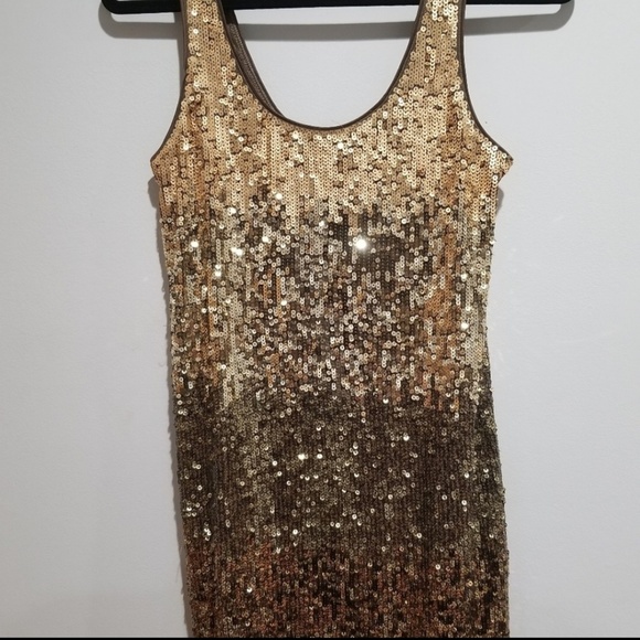 Express Dresses & Skirts - Express Gold Sequin Dress